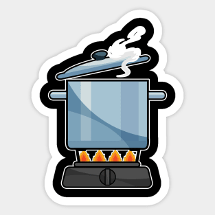 Fireplace with Saucepan & Lid Sticker